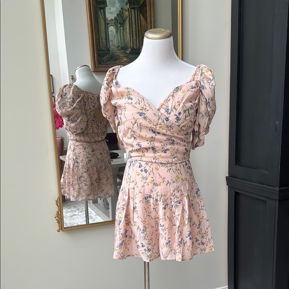 Floral Pink and Blue short set